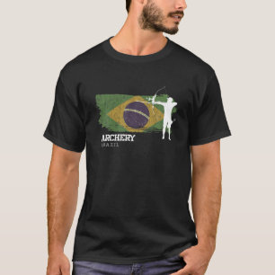 T-shirt Brésil Équipe de tir à l'arc Sports Brésil Drapeau