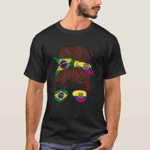 T-shirt Brésil et Equateur Mélange moitié brésilienne moit