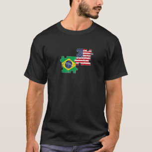 T-shirt Brésil États-Unis Brésil drapeau américain