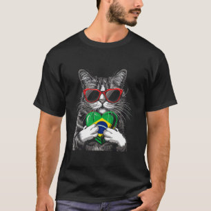 T-shirt Brésil Fierté brésilienne Chat Brasil Cœur Brésili