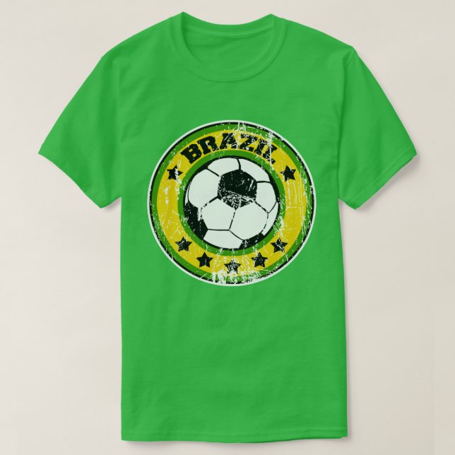 T-shirt Brésil Football (en détresse) (Design devant)