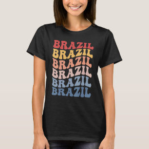 T-shirt Brésil Groovy Rétro Brésilien