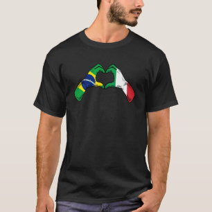 T-shirt Brésil Italie Drapeau Brésil Italien Coeur 1