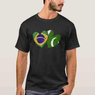 T-shirt Brésil Pakistan Cœur Drapeaux Culture Brésilien Pa