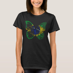 T-shirt Brésil Papillon Brasilien Espère Brésil Drapeau Br