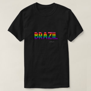 T-shirt Brésil Pride T   drapeau arc-en-ciel