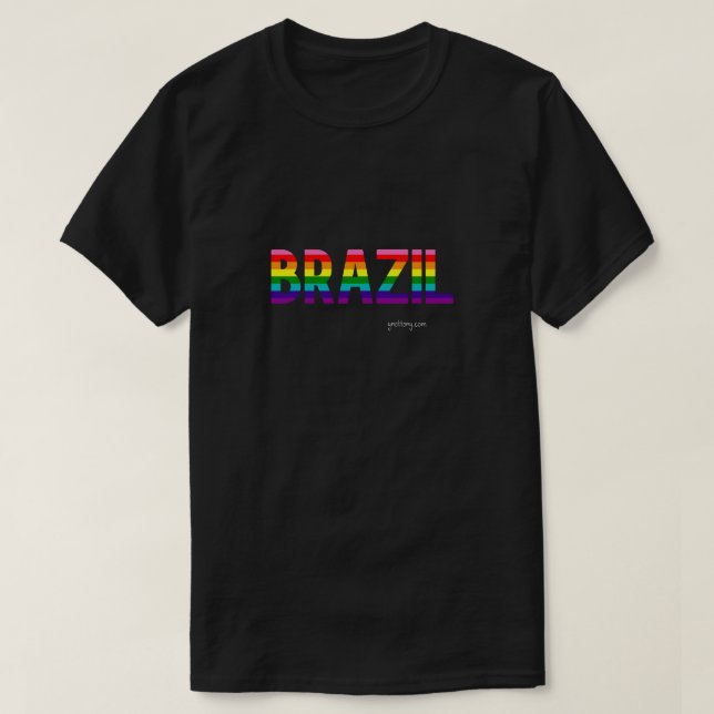 T-shirt Brésil Pride T | drapeau arc-en-ciel (Design devant)