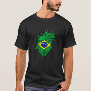 T-shirt Brésil Veins Coeur Brésilien Fierté Brasil Brésil