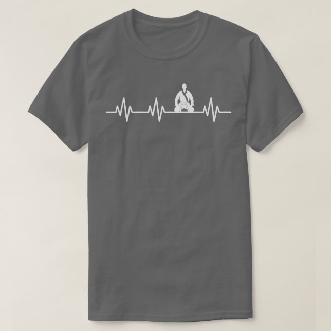 T-shirt Brésilien Jiu Jitsu Lifeline Heartbeat Heart Lot (Design devant)
