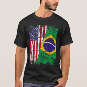 T-shirt BRÉSILIEN RACINE Drapeau semi-américain BRÉSIL T-S