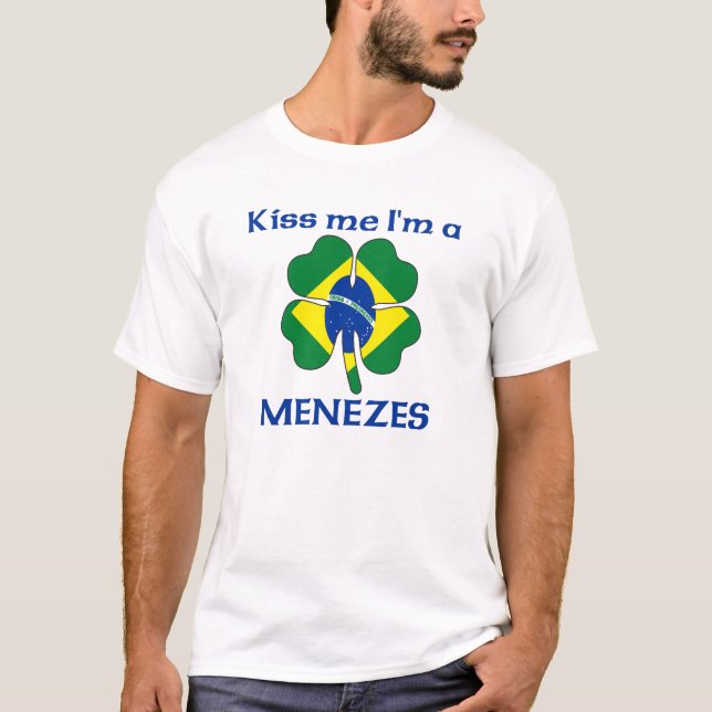 T-shirt Brésiliens personnalisés m'embrassent que je suis (Devant)