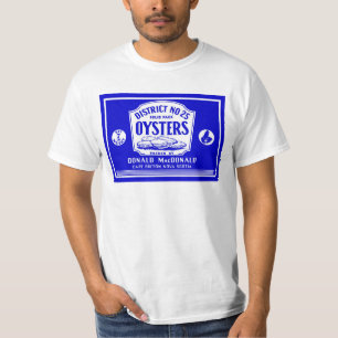 T-shirt breton d'étiquette d'huîtres de rétro c