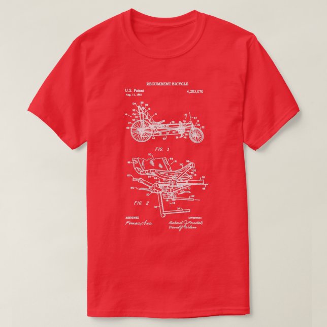 T-shirt Brevet de bicyclette pliante, Bicyclette pliante c (Design devant)