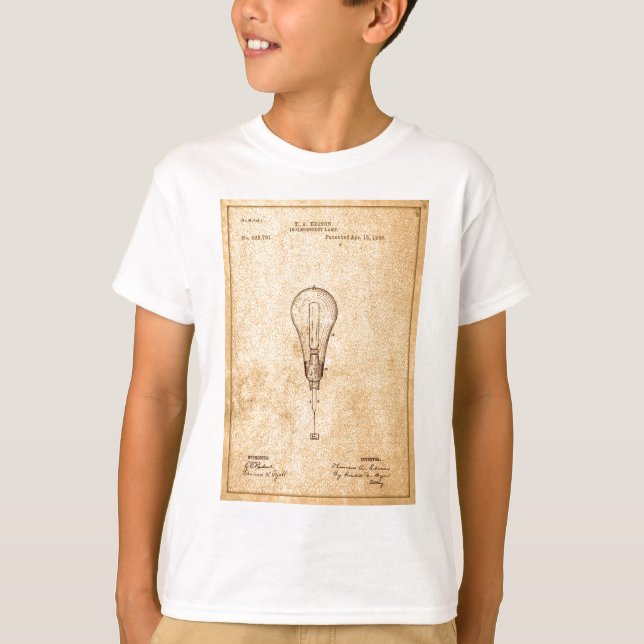 T-shirt Brevet Edison Bulbe (Devant)