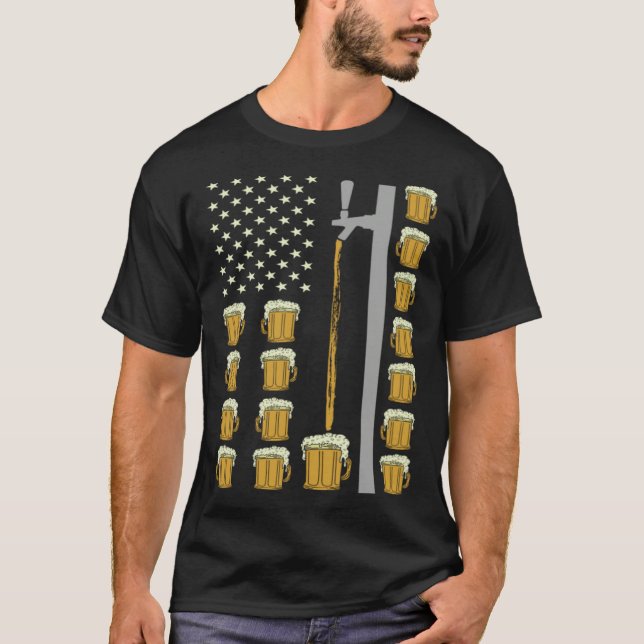 T-shirt Brewery American Flag Craft Beer American Pride (Devant)