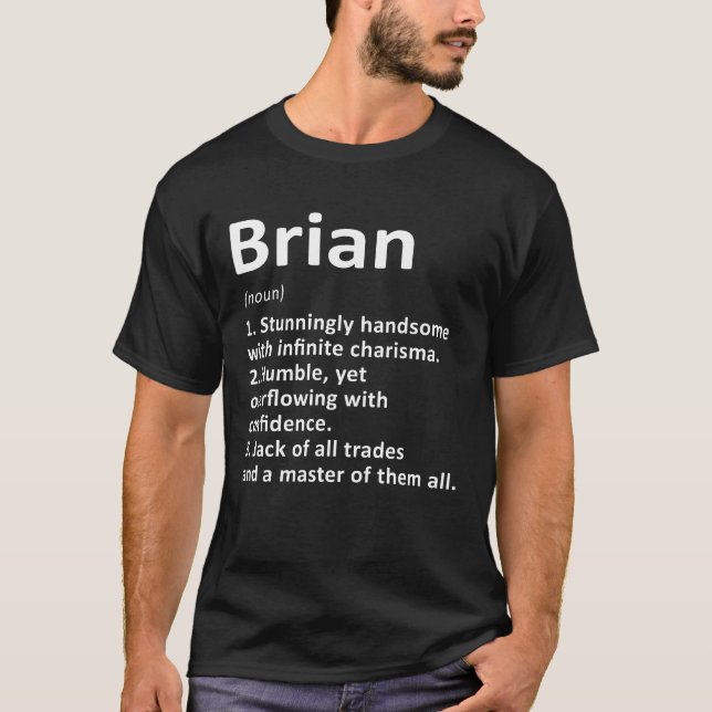 T-shirt Brian Définition Nom personnalisé Amusant Annivers (Devant)