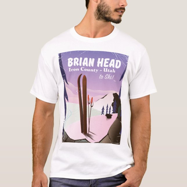 T-shirt Brian Head, Iron comté Utah, USA poster ski (Devant)