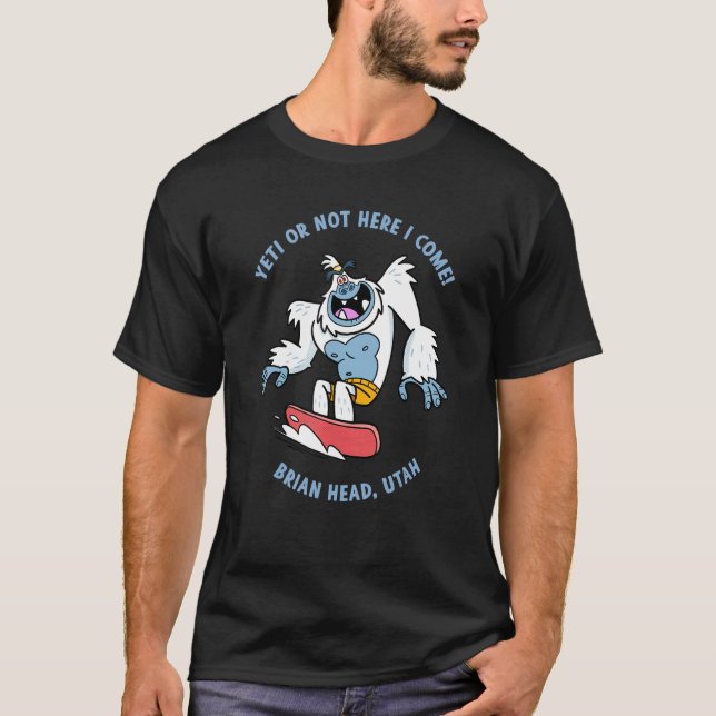 T-shirt Brian Head Utah Yeti Snowboard Vacances Enfants (Devant)