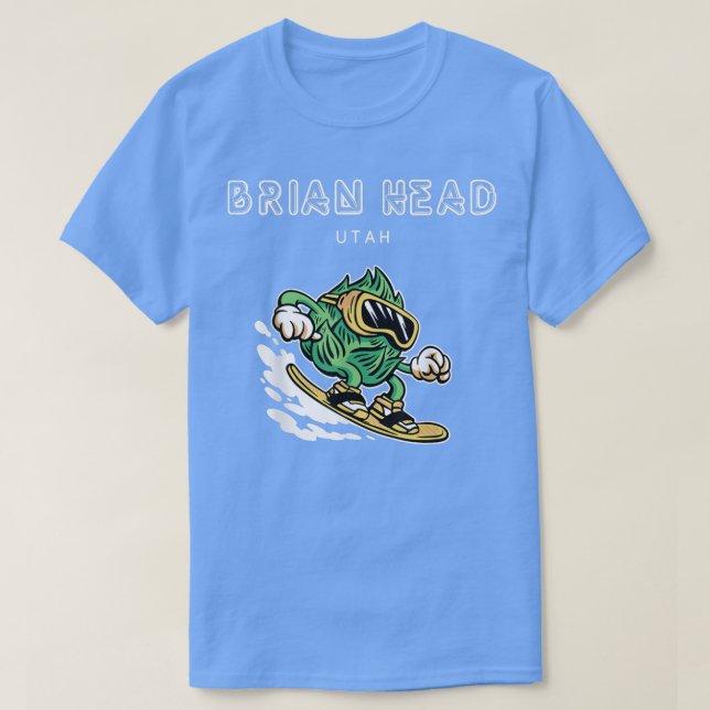 T-shirt Brian Head UtahFunny Snowboard Beer Hops (Design devant)
