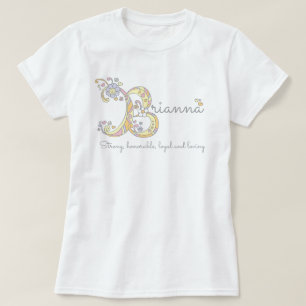 T-shirt Brianna girls B nom signifiant tee monogramme