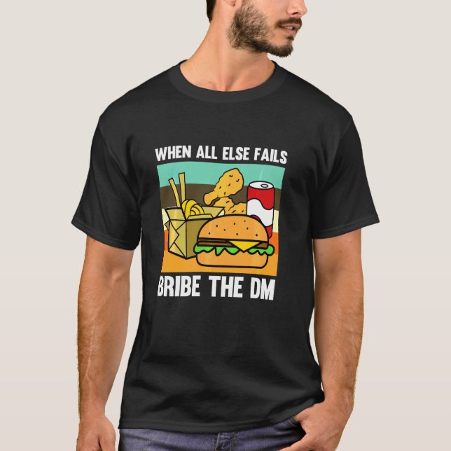 T-shirt Bribe Dm Retro Roleplaying Tabletop Gaming Rpg (Devant)