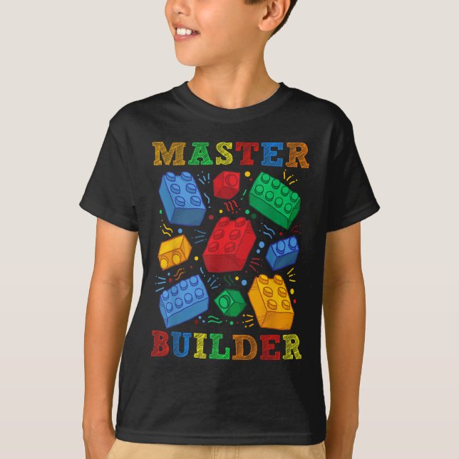 T-shirt Brick Builder Funny Blocks Master Builder Cadeau P (Devant)