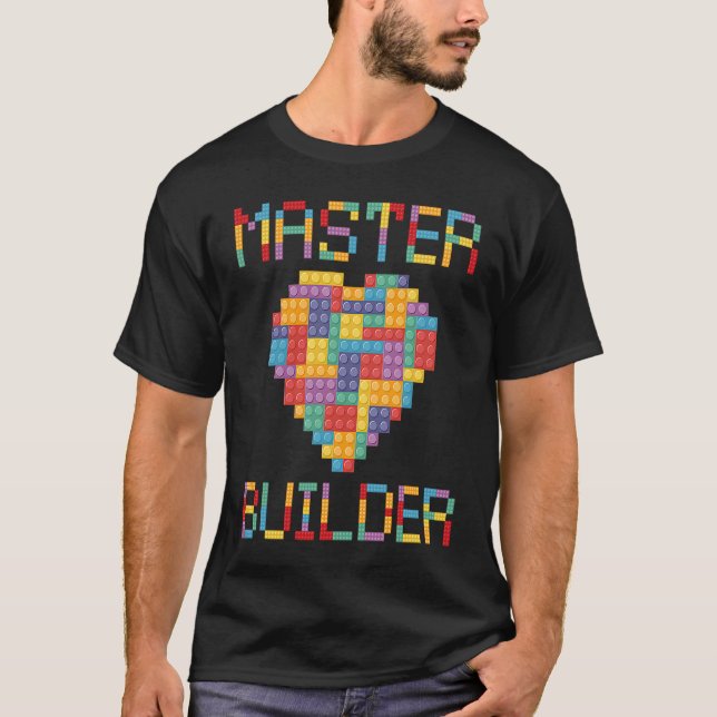 T-shirt Brick Heart Builder  Blocks Master Builder (Devant)