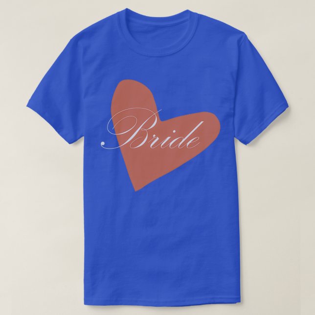 T-shirt Bride blanche sur coeur rose (Design devant)