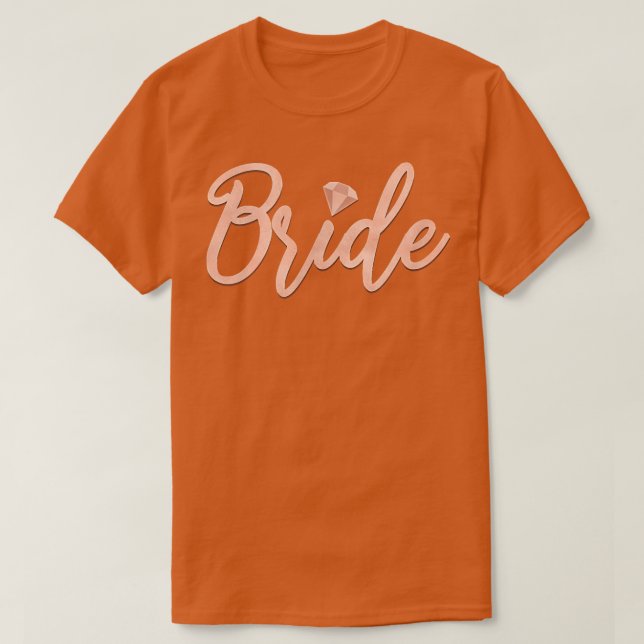 T-shirt Bride dustée rose nuptiale douche bachelorette obt (Design devant)