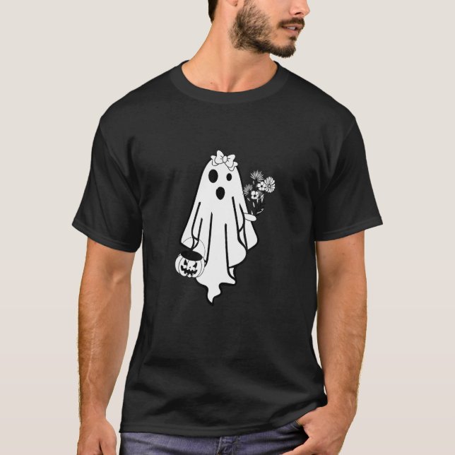 T-shirt Bride Ghost  Halloween Costume Scary Pumpkin Lamp (Devant)
