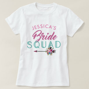 T-shirt Bride Squad Personnalisée Fête Épouses Top