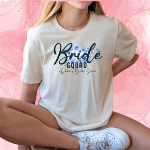T-shirt Bride Squad-Rustic Dusty Rose Aquarelle-Boho