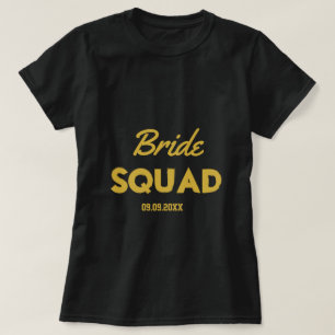 T-shirt Bridesmaid de l'équipe de mariée de Black Gold 
