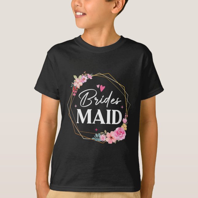 T-shirt Bridesmaid Flower Fête des mariées mariée (Devant)
