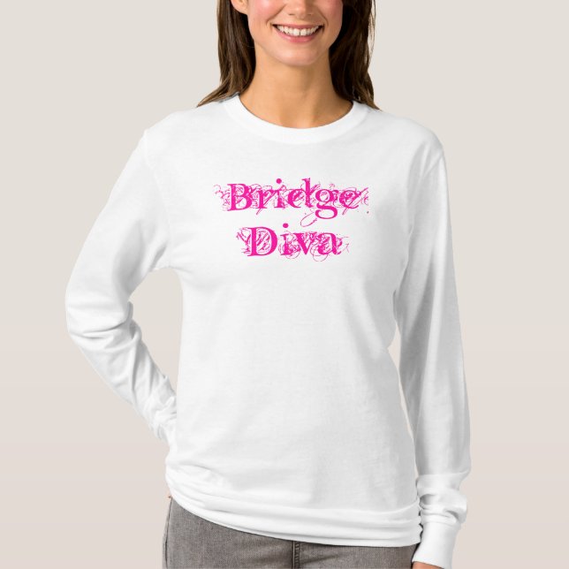 T-shirt Bridge Diva tendance Pink Script (Devant)