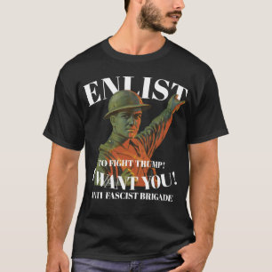 T-shirt BRIGADE ANTIFASCISTE ENRÔLER LES Frapper DUR 2037 