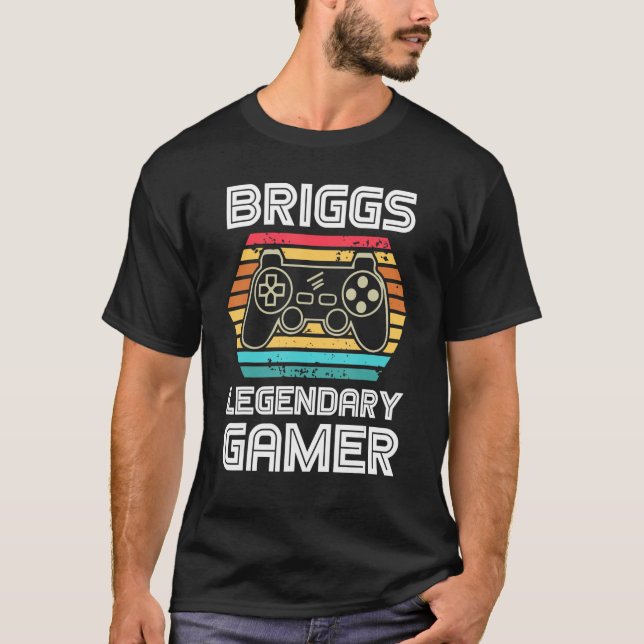 T-shirt Briggs Legendaire Video Gamer Nom Personnalisé Per (Devant)