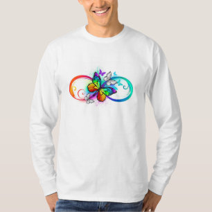 T-shirt Bright infinity with rainbow butterfly