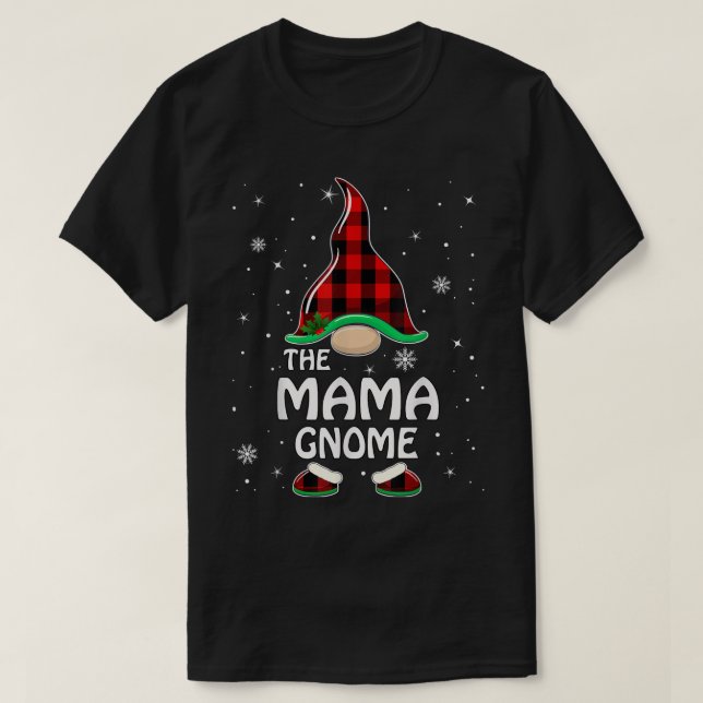 T-shirt Bright Mama Gnomo Buffalo Plaid Matching Family Ch (Design devant)