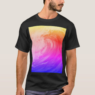 T-shirt bright rainbow poster depicting a faint wave