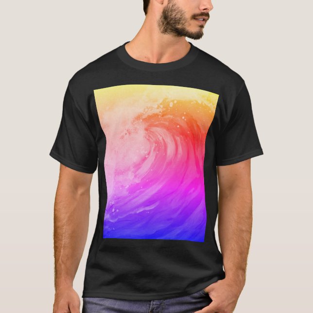 T-shirt bright rainbow poster depicting a faint wave (Devant)