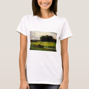T-shirt Bright Scene of Cattle near Stream - Edward Mitche