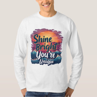 T-shirt "Brille brillant, tu es unique !" Sunset Ocean Tee