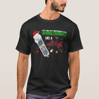 T-shirt Briller Comme Un Call Light Nurse Père Noël Christ