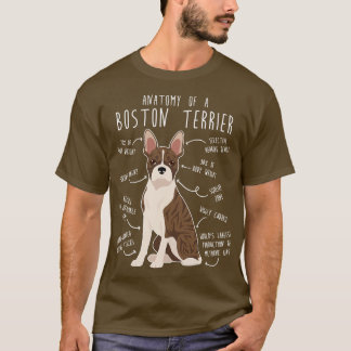 T-shirt Brindle Boston Terrier Dog Anatomie