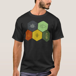 T-shirt Brique, Bois, Rocher, Blé, & OfficeMoutons Jeu