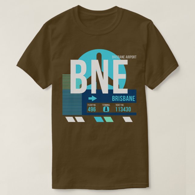 T-shirt Brisbane BNE Code de l'aéroport Bbagages (Design devant)