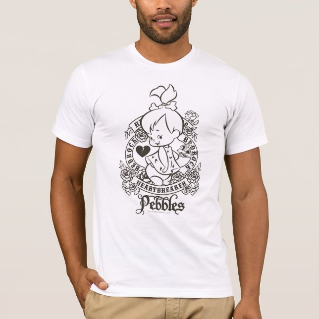 T-shirt Brise-coeur PEBBLES™ B&W (Devant)