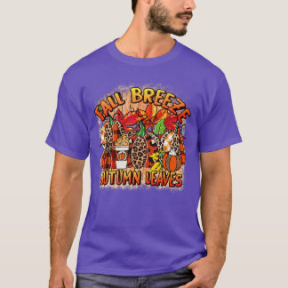 T-shirt brise d'automne feuilles léopard citrouille chute