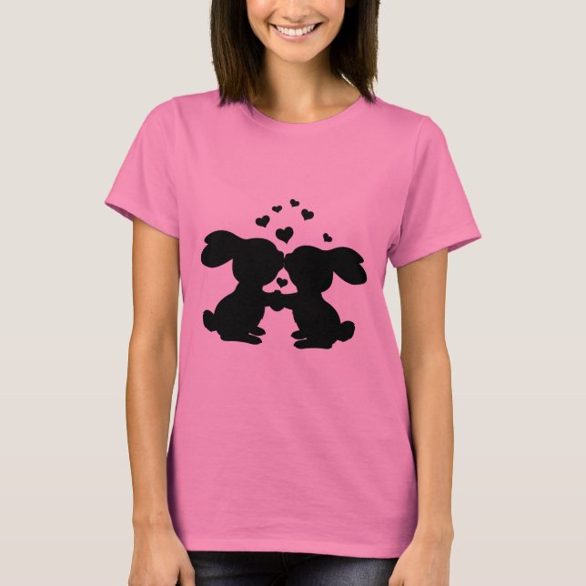 T-shirt Brisser des lapins avec chemise de coeur (Devant)